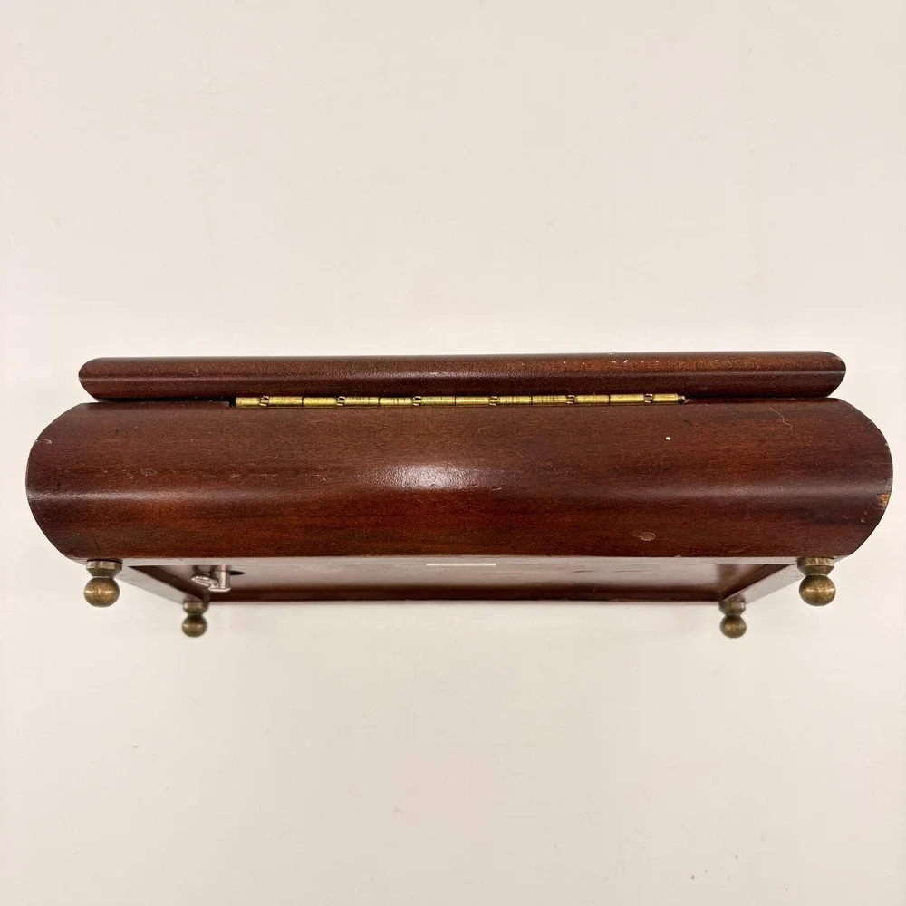 Vintage Wooden Music Box Jewelry‎ Box Pressed Flower Cottagecore Keepsake